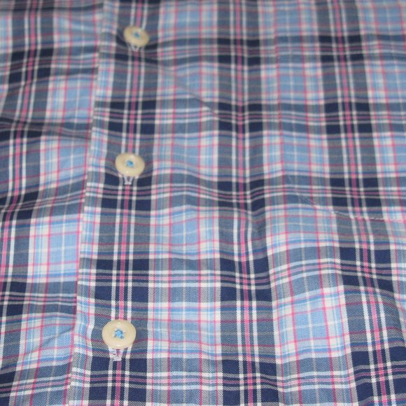 Peter Millar LS Plaid Dress shirt mens Medium - Picture 4 of 6